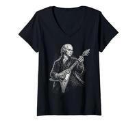 Donna James Madison Chitarra Maglietta con Collo a V