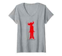 Donna Jamiroquai Logo Ufficiale Buffalo Rosso Maglietta con Collo a V
