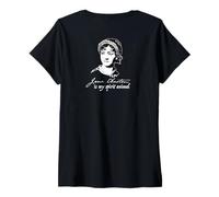 Donna Jane Austen È Il Mio Spirito Animal Reader Autore Meme ON Back Maglietta con Collo a V