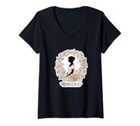 Donna Jane Austen Romance Floral Cottagecore, Amante dei Libri Maglietta con Collo a V