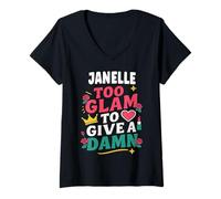 Donna Janelle Personalized Women's Gift Custom Janelle Maglietta con Collo a V