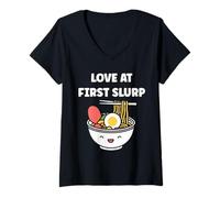 Donna Japanese Food Funny Ramen Quote Love at First slurp Maglietta con Collo a V