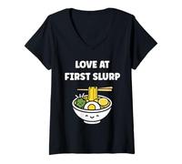 Donna Japanese Food Funny Ramen Quote Love at First slurp Maglietta con Collo a V