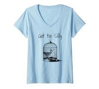 Donna Japanese Funny Meme, Goose Got Too Silly Maglietta con Collo a V