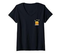 Donna Jar of Honey - Vaso per Miele con api Maglietta con Collo a V