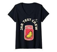 Donna Jar Test Crew Viral Food Humor Maglietta con Collo a V
