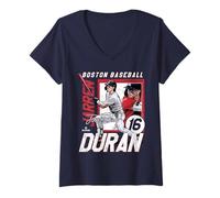 Donna Jarren Duran | Giocatori di Baseball MLB Boston | MLBJDU203M Maglietta con Collo a V