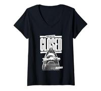 Donna Jaws 2025 Spiaggia Chiusa da 75 Maglietta con Collo a V