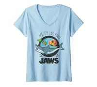 Donna Jaws Amity Island Surf Scene Maglietta con Collo a V