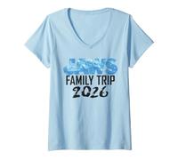 Donna Jaws Family Trip 2026 Front & Back Maglietta con Collo a V