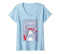 Donna Jaws Ocean Adventure Incontro con Gli Squali Maglietta con Collo a V