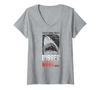 Donna Jaws You Will Need Bigger Boat Maglietta con Collo a V