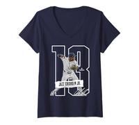 Donna Jazz Chisholm | Giocatori di baseball di New York | MLBJAZ301N Maglietta con Collo a V