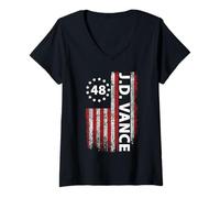 Donna JD Vance 2028 Presidente 48 Vance 48 ° Presidente Design Maglietta con Collo a V