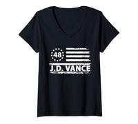 Donna JD Vance 2028 Presidente 48 Vance 48 ° Presidente divertente Maglietta con Collo a V