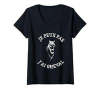 Donna Je Peux PAS J'Ai Cheval Humour Regalo Drôle Uomo e Donna Maglietta con Collo a V