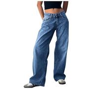 Donna Jeans Cargo Oltre Nero vestibilità Elasticizzati Baggy Y2k Bootcut Elegante Boyfriend Pants Dritti Lavati Non Elastici a Vita Bassa retrò Pantaloni Denim Gamba Larga Strada Nuovi Autunnali