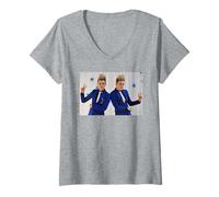 Donna Jedward Eurovision X Factor Pop Duo 2011 Maglietta con Collo a V