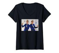 Donna Jedward X Factor Eurovision Pop Duo 2011 Maglietta con Collo a V