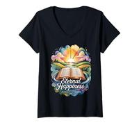 Donna Jehovah's Witness 2026 Convention Eternal Happiness JW Org Maglietta con Collo a V