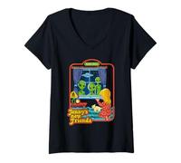Donna Jenny's New Friends UFO Alien Retro Funny Adult Humor Maglietta con Collo a V