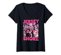 Donna Jersey Shore Cast Hits the Club Reality TV Show Maglietta con Collo a V
