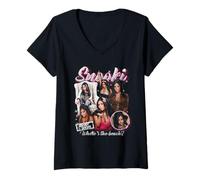 Donna Jersey Shore Snooki Bootleg Maglietta con Collo a V