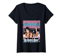 Donna Jersey Shore Snooki The Party's Here Pink And Blue TV Show Maglietta con Collo a V