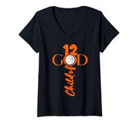 Donna JESUS 12 YEARS CHILD OF GOD BASKETBALL 12 ANNI Maglietta con Collo a V