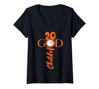 Donna JESUS 20 ANNI CHILD OF GOD BASKETBALL 20 COMPLEANNO Maglietta con Collo a V
