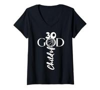Donna JESUS 30 ANNI CHILD OF GOD BASKETBALL 30 COMPLEANNO Maglietta con Collo a V