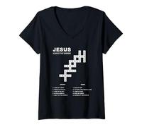 Donna Jesus, Always The Answer - Christian Faith Crossword Puzzle Maglietta con Collo a V