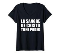 Donna Jesus Christ Cross Bible Verse Sayings Christian Devotion Maglietta con Collo a V