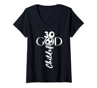 Donna JESUS CRISTO 30 YEARS CHILD OF GOD CALCIO 30° COMPLEANNO Maglietta con Collo a V