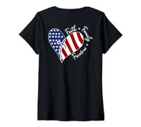 Donna Jesus Cross Heart America The Lord Is My Rock ART SUL RETRO Maglietta con Collo a V