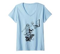 Donna Jesus Dunking Funny Christian Religioso Basket SPRITUALE Maglietta con Collo a V
