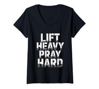 Donna Jesus Hirt Fitness Gym Cristianesimo Christ Cross Kreuz Maglietta con Collo a V