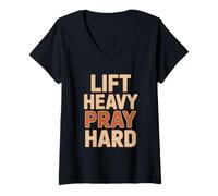 Donna Jesus Hirt Fitness Gym Cristianesimo Christ Cross Kreuz Maglietta con Collo a V