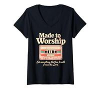Donna Jesus Hirt Fitness Gym Cristianesimo Christ Cross Kreuz Maglietta con Collo a V
