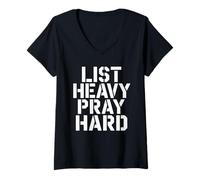 Donna Jesus Hirt Fitness Gym Cristianesimo Christ Cross Kreuz Maglietta con Collo a V
