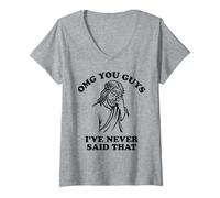 Donna Jesus OMG You Guys I've Never Said That Maglietta con Collo a V