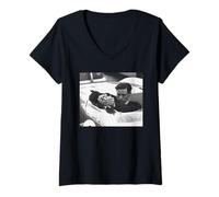 Donna Jim Clark Campione del Mondo Race Car Driver Type 23 1962 Maglietta con Collo a V