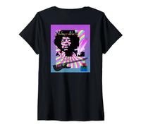 Donna Jimi Hendrix_704_Back Printed Maglietta con Collo a V