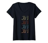 Donna Jin First Name Tshirt My Custom Tee Named Maglietta con Collo a V