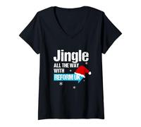 Donna Jingle all The Way with Reform UK - Festive Holiday Fun Maglietta con Collo a V