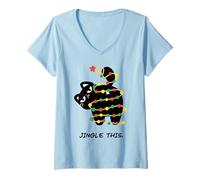 Donna Jingle This Funny GAT Christmas Lights Sassy Holiday Maglietta con Collo a V