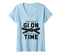 Donna Jiu Jitsu Metti Il Tuo Gi su È Tempo di Coccole BJJ Maglietta con Collo a V