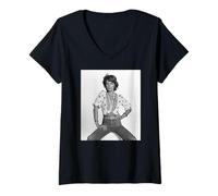 Donna Joanna Lumley I Nuovi Vendicatori Assolutamente Favoloso 1974 Maglietta con Collo a V