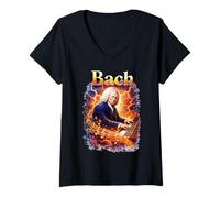 Donna Johann Sebastian Bach Compositore Maglietta con Collo a V