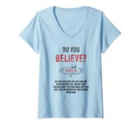 Donna John 3:36 He That Believes Not The Son Shall Not See Life Maglietta con Collo a V
